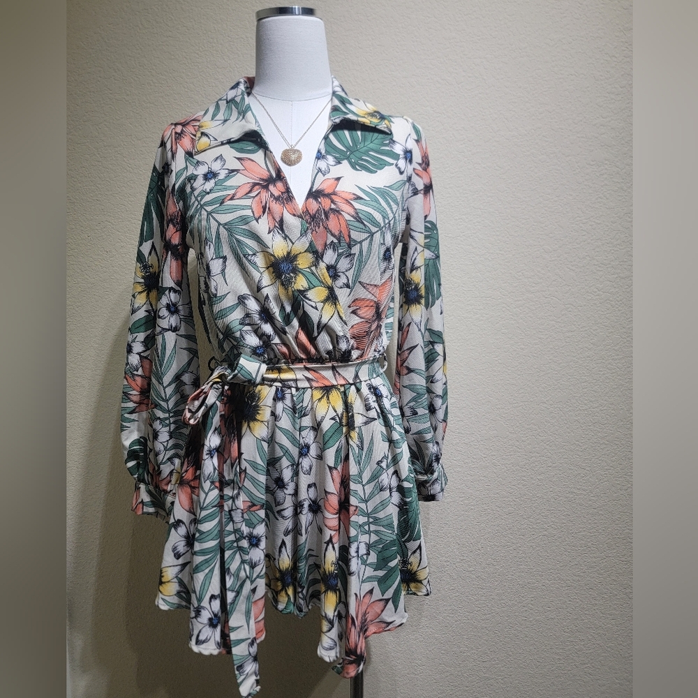 Floral Print Wrap Top